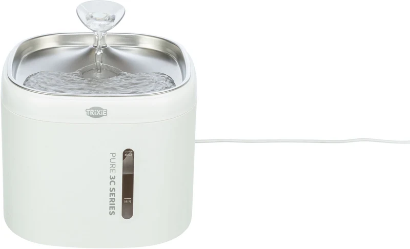 Aqua Pure Trinkbrunnen mit Edelstahltrinkschale und Wasserstandsanzeige