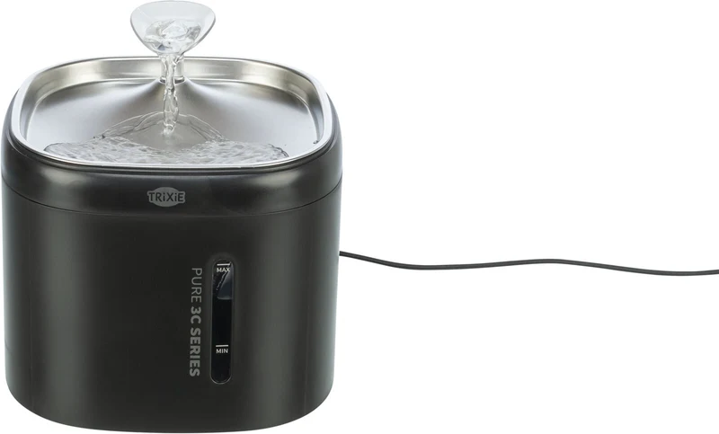 Aqua Pure Trinkbrunnen mit Edelstahltrinkschale und Wasserstandsanzeige