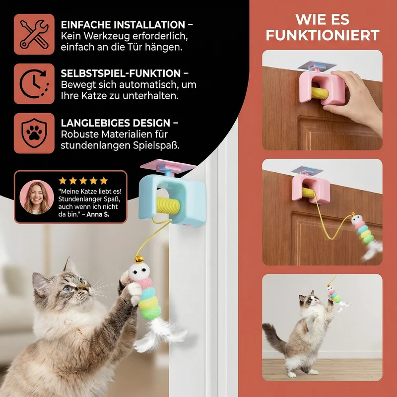 Interaktives Tür Yo-Yo Katzenspiel mit Selbstspiel-Funktion