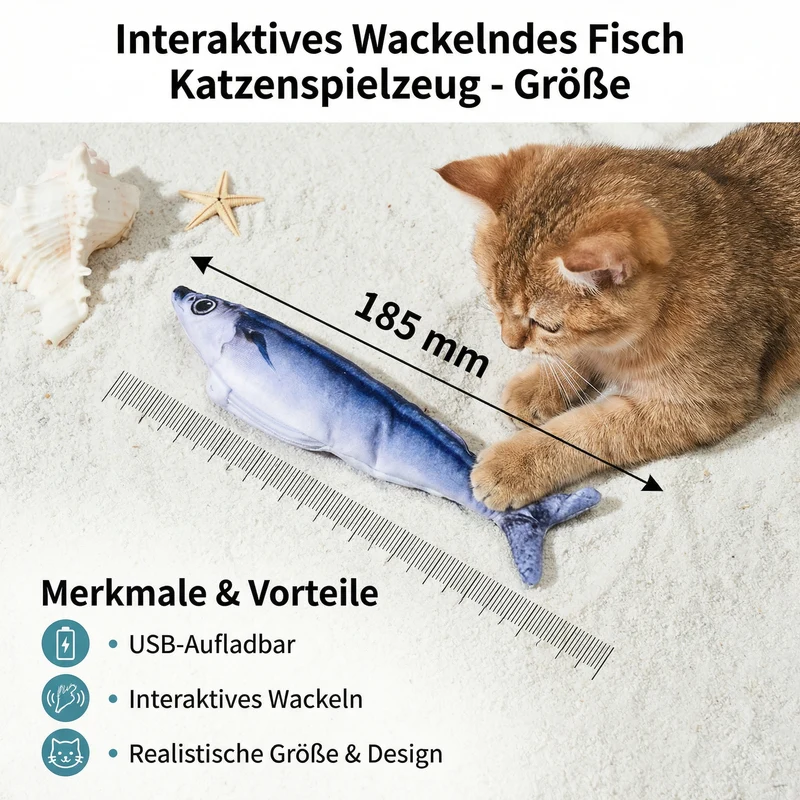 Interaktives Wackelndes Fisch Katzen Spielzeug