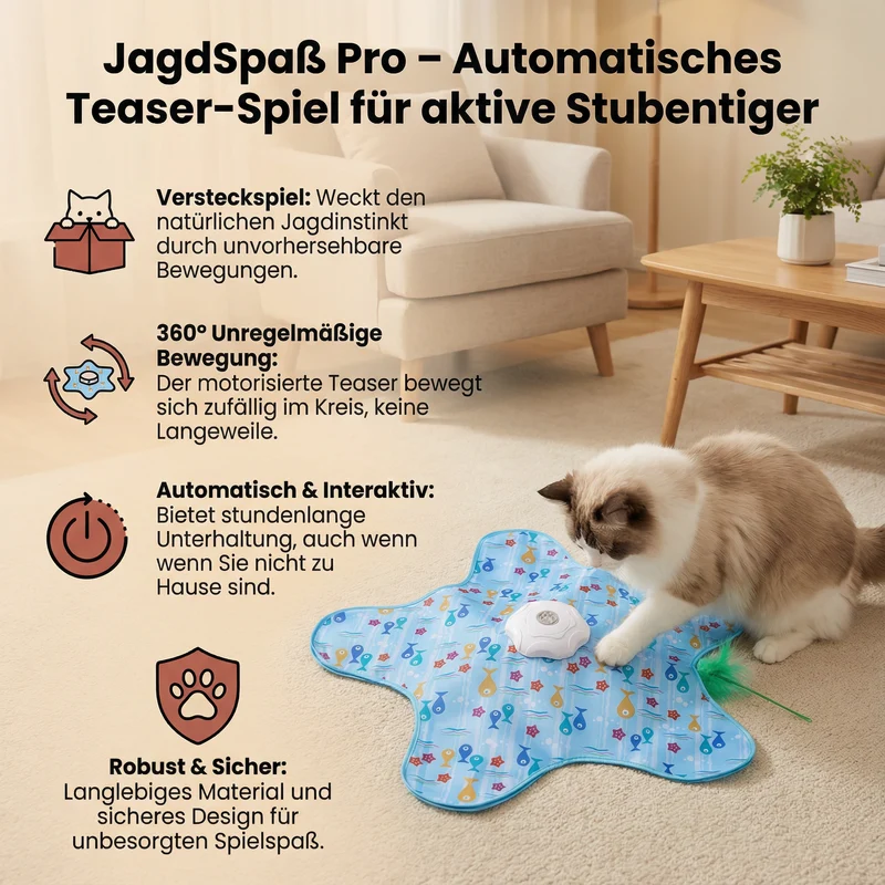 JagdSpaß Pro – Automatisches Teaser-Spiel für aktive Stubentiger