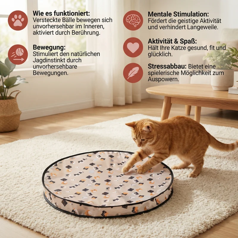 Interaktives Katzen Ball Versteck Spiel