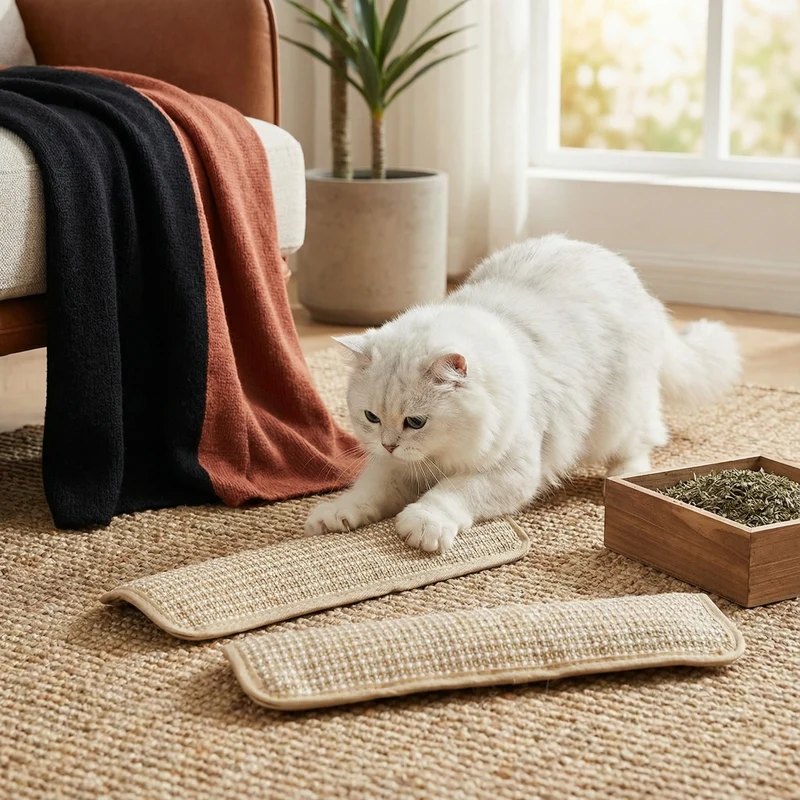 Natürliches Katzenminze Spiel Kratzpad aus Hanfseil für Krallen- und Zahnpflege