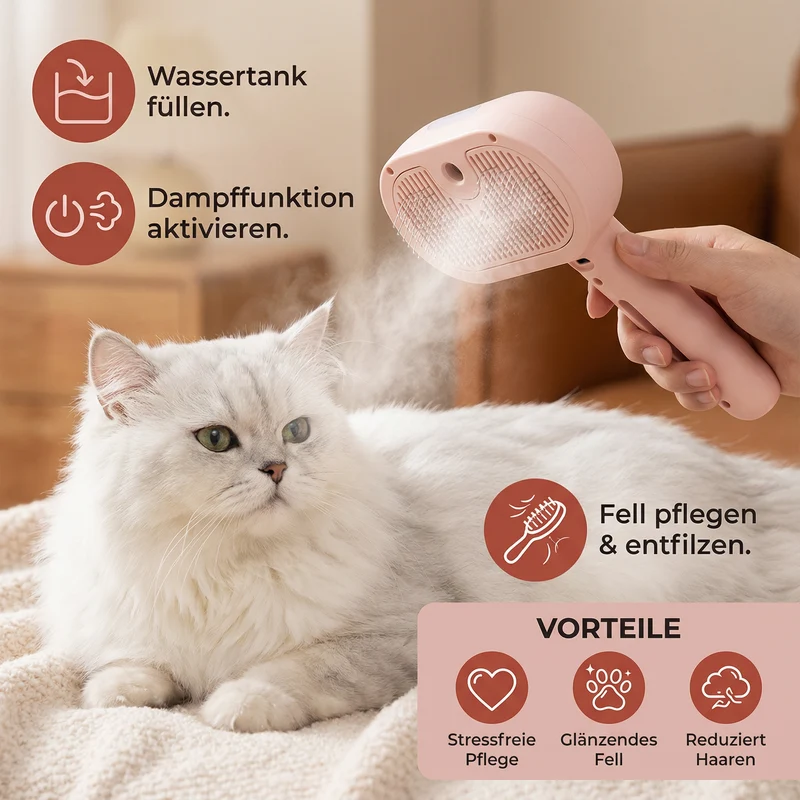 Premium Katzen Dampfbürste