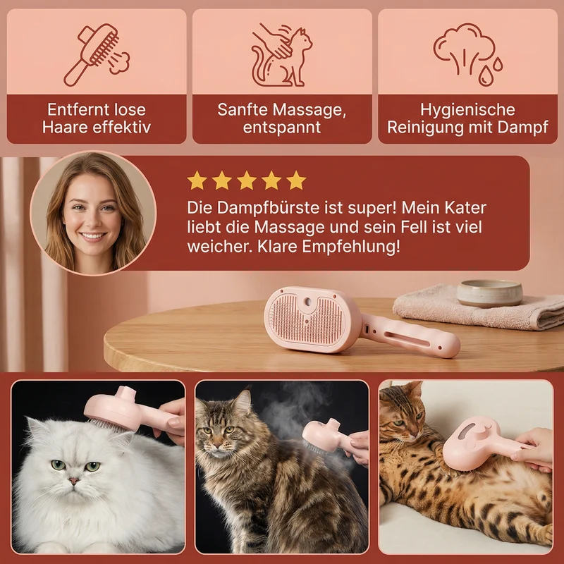 Premium Katzen Dampfbürste