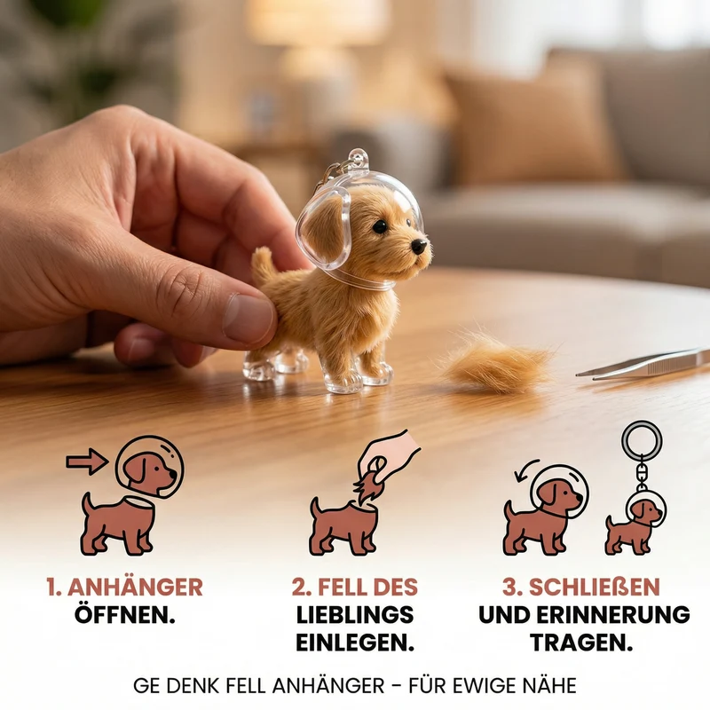 Gedenk Fell Anhänger in Hundeform