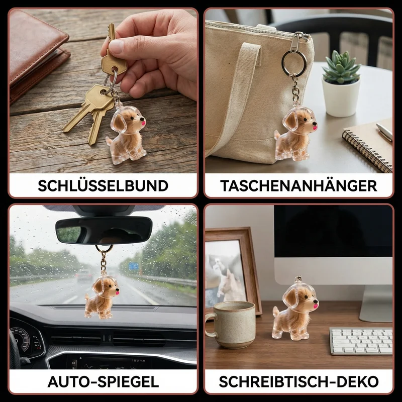 Gedenk Fell Anhänger in Hundeform