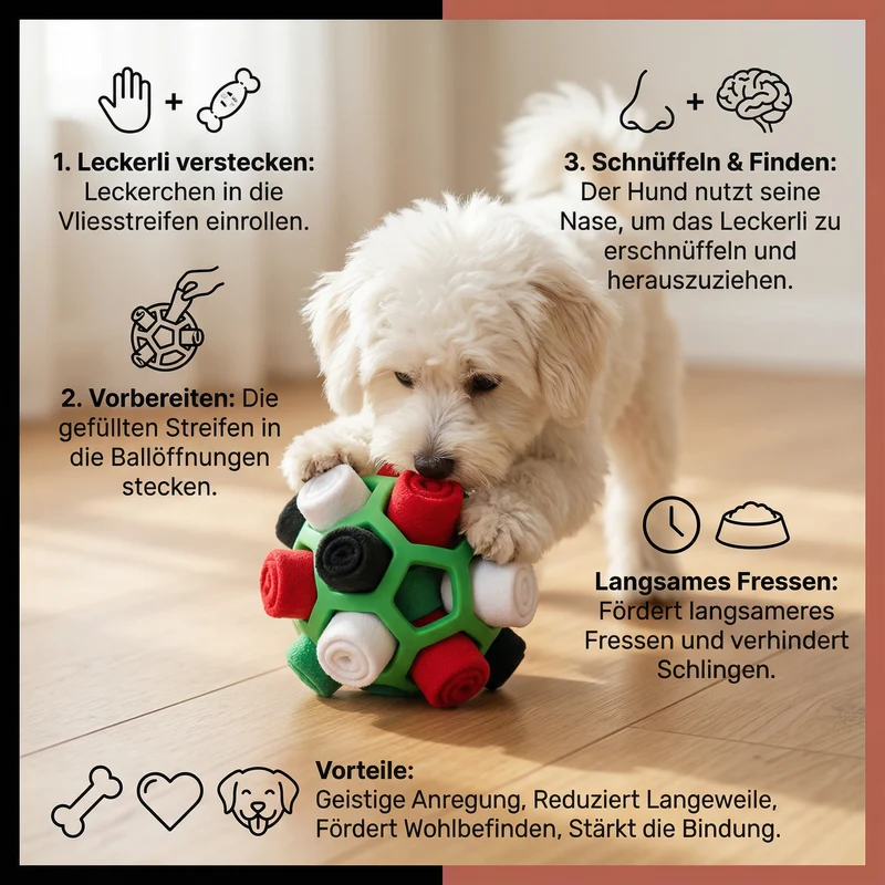 Schnüffelball - Interaktives Leckerli-Spielzeug