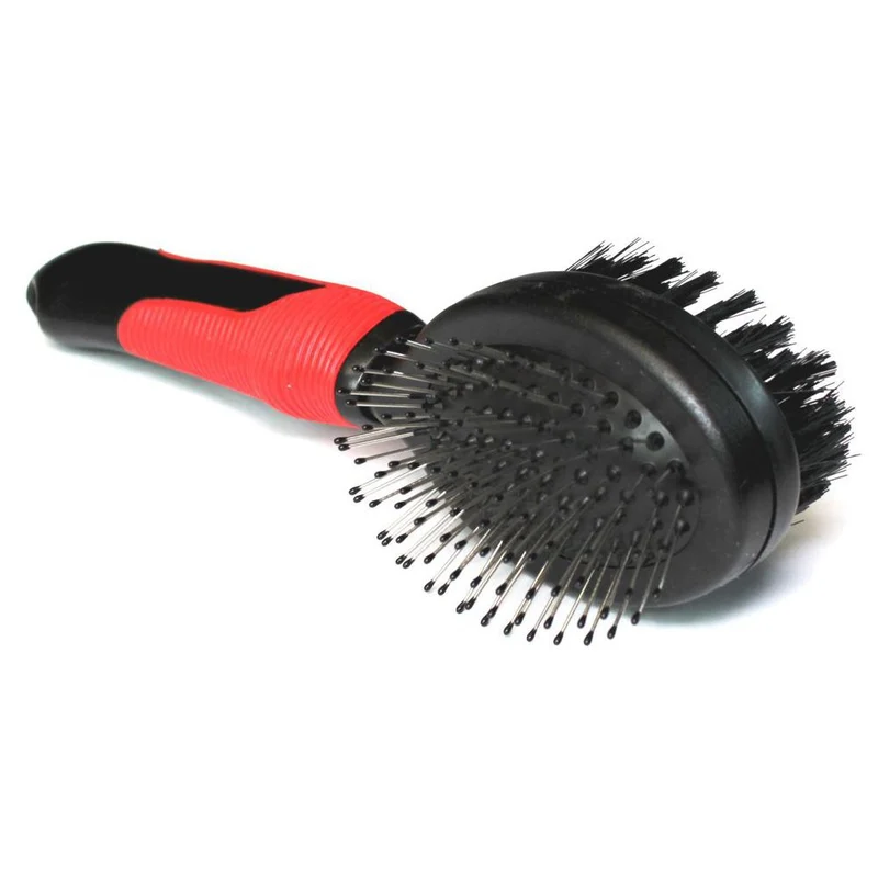 Karlie Pflegebürste 2in1 - klein - Massagebürste - Metallstifte und Borsten
