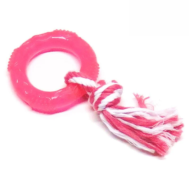 Karlie Ring mit Seil - Hundespiel Kauspielzeug Welpen-Zerrspiel - TPR Gummiring