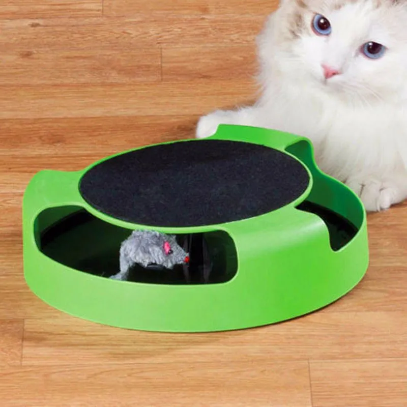 Interaktives Katzenspielzeug mit Maus – Spielzeug mit Beweglicher Maus für Katzen