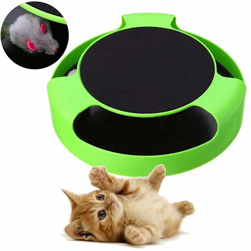 Interaktives Katzenspielzeug mit Maus – Spielzeug mit Beweglicher Maus für Katzen