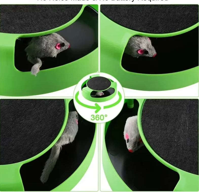 Interaktives Katzenspielzeug mit Maus – Spielzeug mit Beweglicher Maus für Katzen