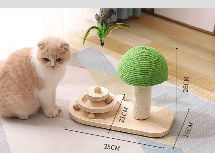 Katzenspielzeug Mit Kratzbaum Und Federn – Interaktive Spielstation Für Katzen