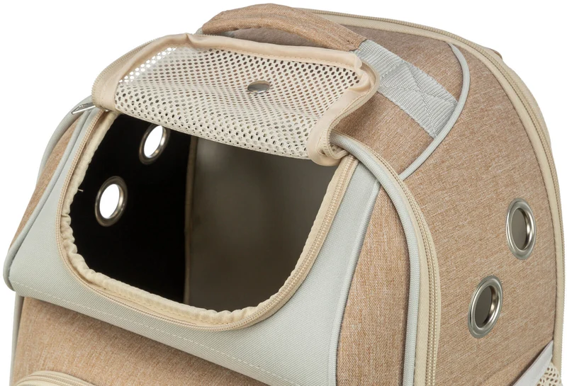 Hunderucksack Willow mit gepolsterten Schultergurten und Bauchgurt, beige/sandfarben