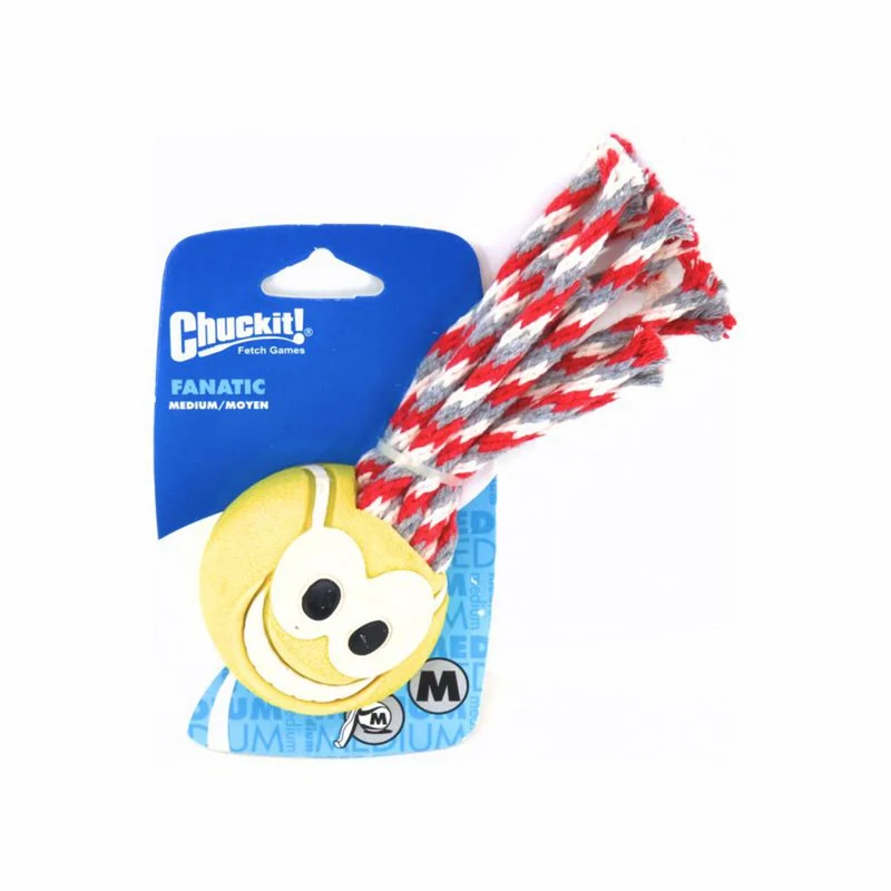 Chuckit! Fanatic - Ball mit Seil - Apportierspielzeug Wurfseil Zerrspielzeug