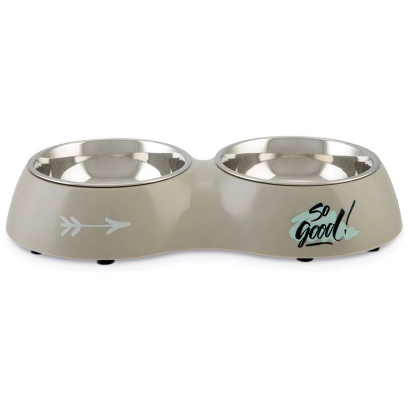 Beeztees Futternapf SO GOOD Edelstahl grau - Fressnapf Hundenapf Wassernapf