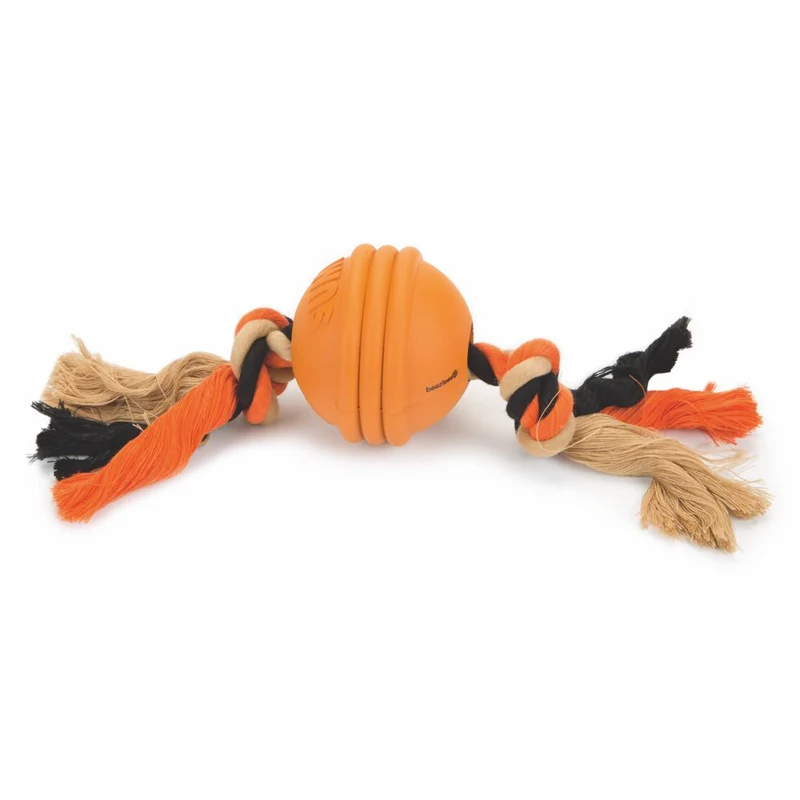 Beeztees SUMO FIT BALL - Apportierspielzeug mit Seil - 32 cm - Zerrspielzeug