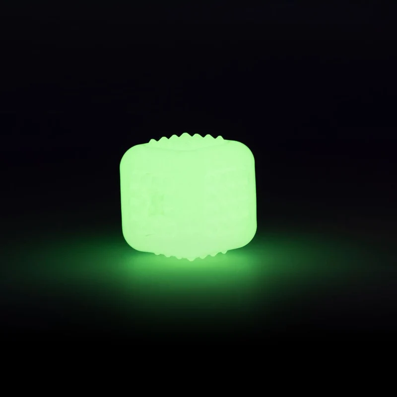 2 GLOW Hundespielzeug - Apportierspielzeug Leckerliball Ball Bone Ring TPR Gummi