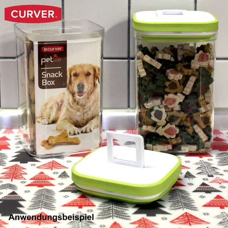 Curver Snackbox 1,8 ltr - Snack Behälter Vorratsdose Leckerlibox Dose für Hunde
