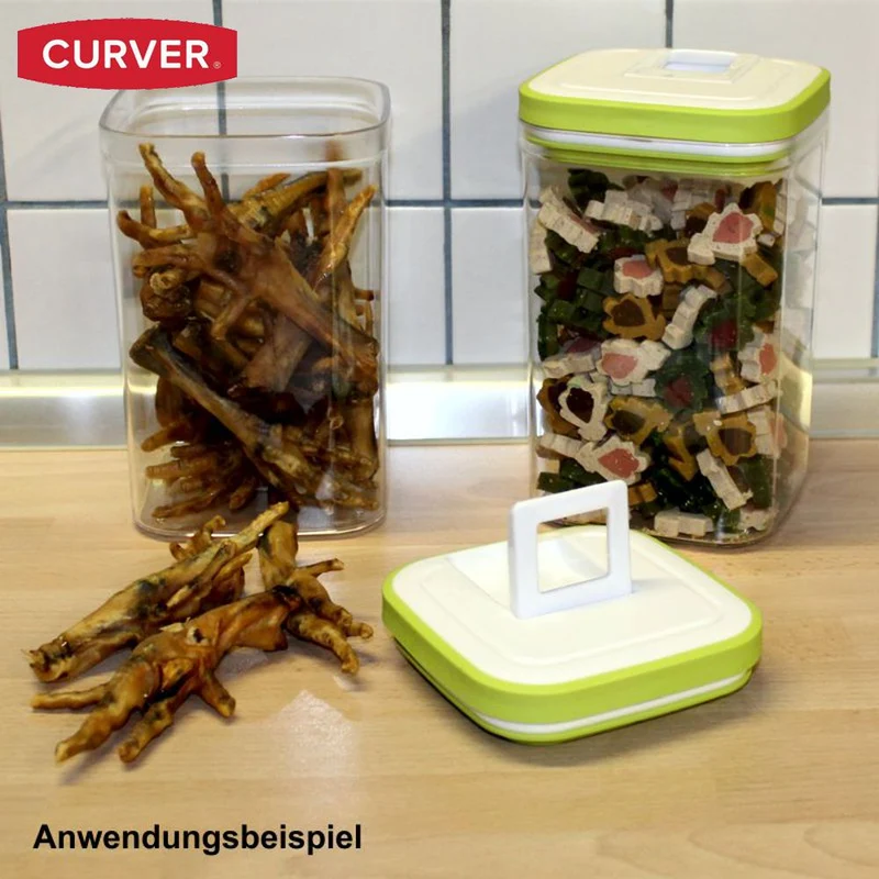 Curver Snackbox 1,8 ltr - Snack Behälter Vorratsdose Leckerlibox Dose für Hunde