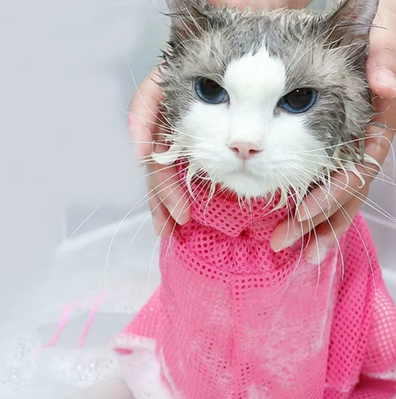 Katzenpflege-sack Mit Netzstoff Für Sicheres Baden Und Krallenpflege