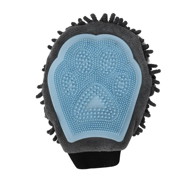 2-in-1 Fellpflege-handschuh Mit Mikrofaser Und Silikon – Sanfte Massage Und Effiziente Haarentfernung Für Hunde Und Katzen