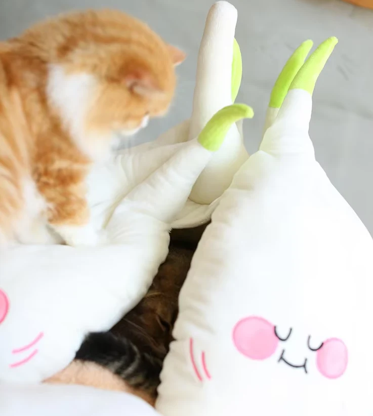 Kuschelige Katzenhöhle – Weiches Knoblauch-design Bett Für Katzen Kleine Hunde