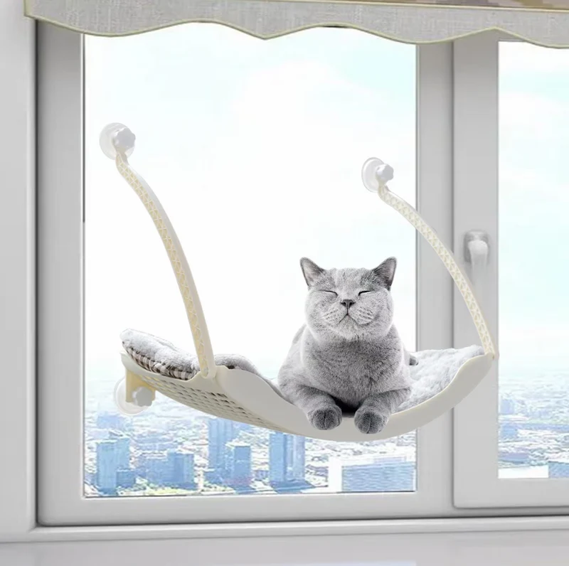 Katzenfenster-hängematte – Stabiler Bequemer Liegeplatz Mit Saugnäpfen