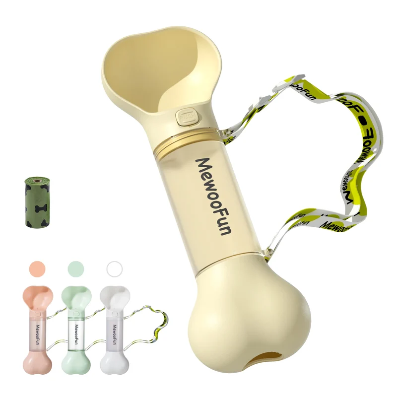Trinkflasche für Hunde in Knochenform – Tragbarer Wasserspender mit Napf