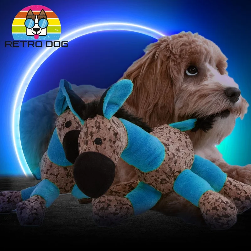 Retro Dog Donkey Hundespielzeug - Esel - Kuscheltier Plüschtier mit Quitscher