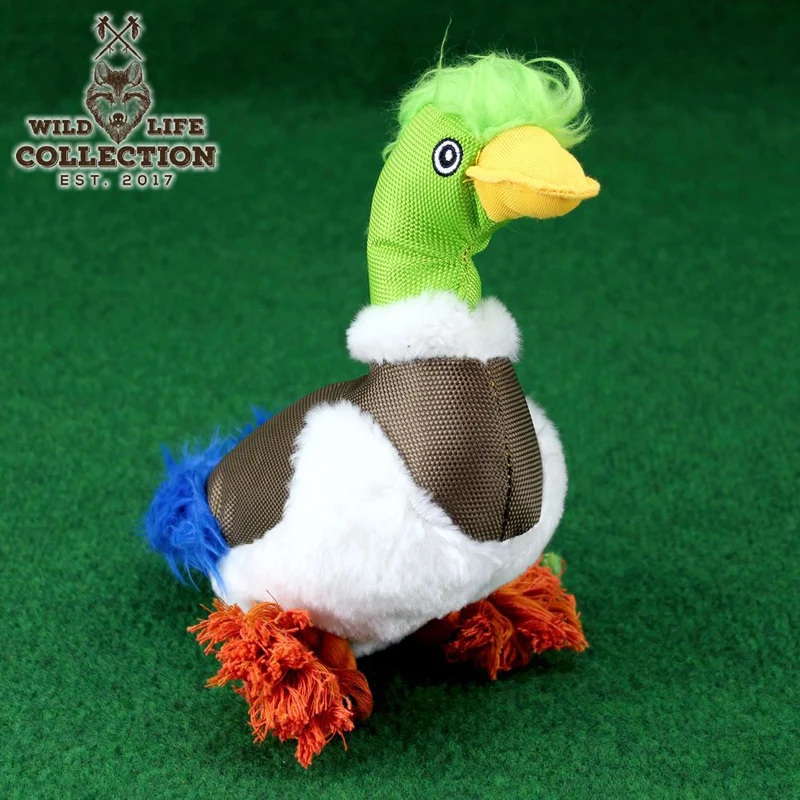 Wild Life Hundespielzeug - Plüsch Kuscheltier - Spielzeug mit Quitscher & Seil