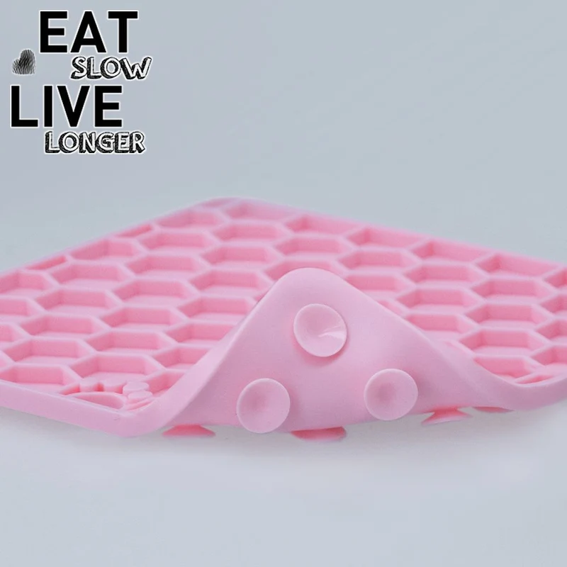 EAT SLOW LIVE LONGER Schleckmatte - Silikon - Leckmatte - Anti-Schlingmatte