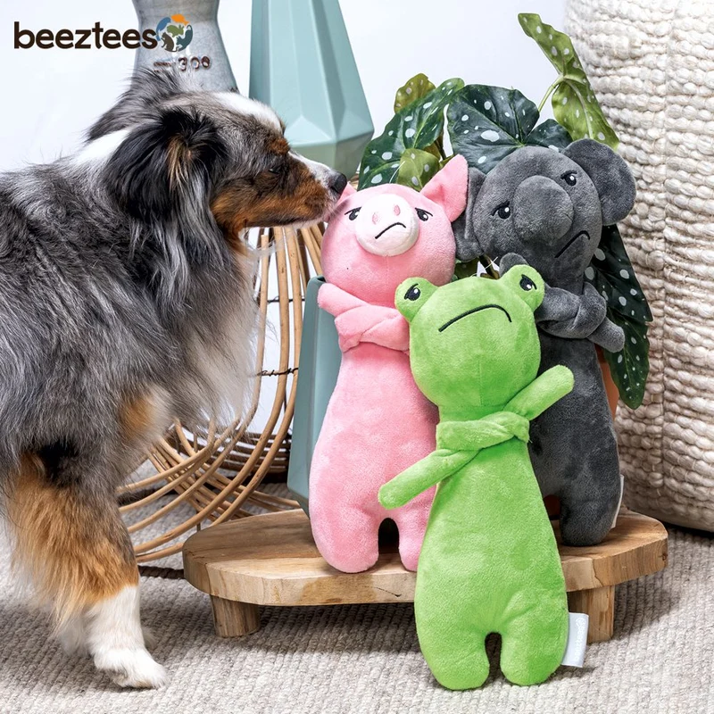 Beeztees Plüsch-Hundespielzeug GRUMPY - Schwein Frosch Koala - Plüschspielzeug