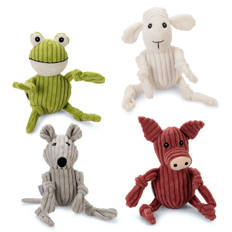 Beeztees Plüsch-Hundespielzeug - Frosch Maus Schwein Schaf - Plüschspielzeug