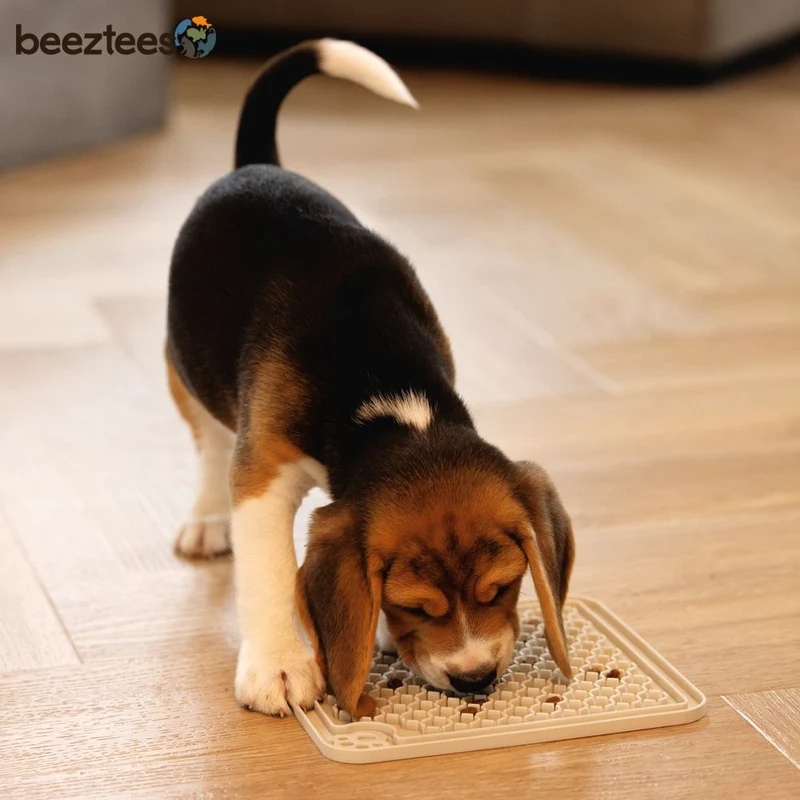Beeztees Puppy Leckmatte - Schleckmatte Anti-Schlingmatte Silikon grau 20x20cm