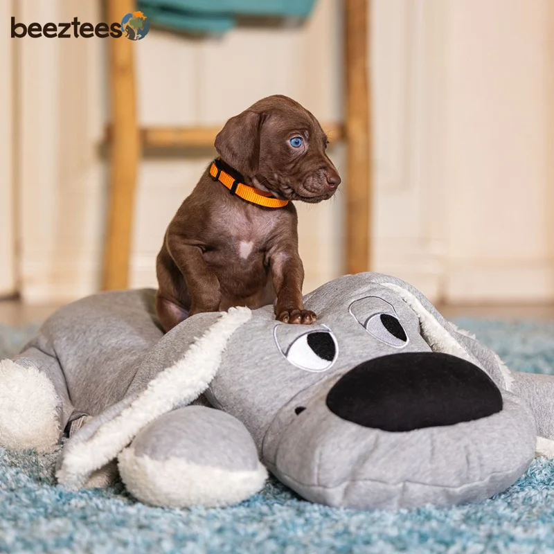 Beeztees Plüsch-Welpenspielzeug BOOMBA XL - 70 cm - grau - Plüschspielzeug Hund