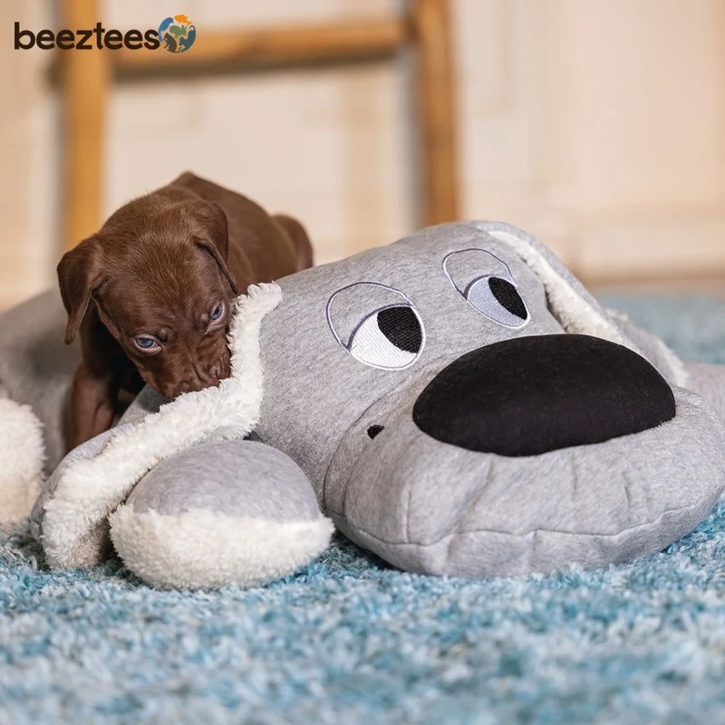 Beeztees Plüsch-Welpenspielzeug BOOMBA XL - 70 cm - grau - Plüschspielzeug Hund