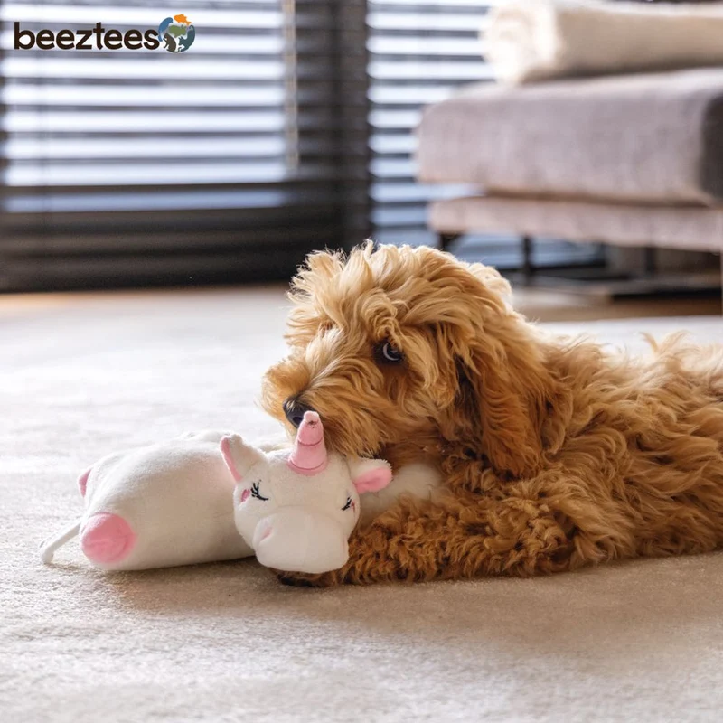 Beeztees Plüsch-Welpenspielzeug - EINHORN MON - wärmendes Puppy Plüschspielzeug