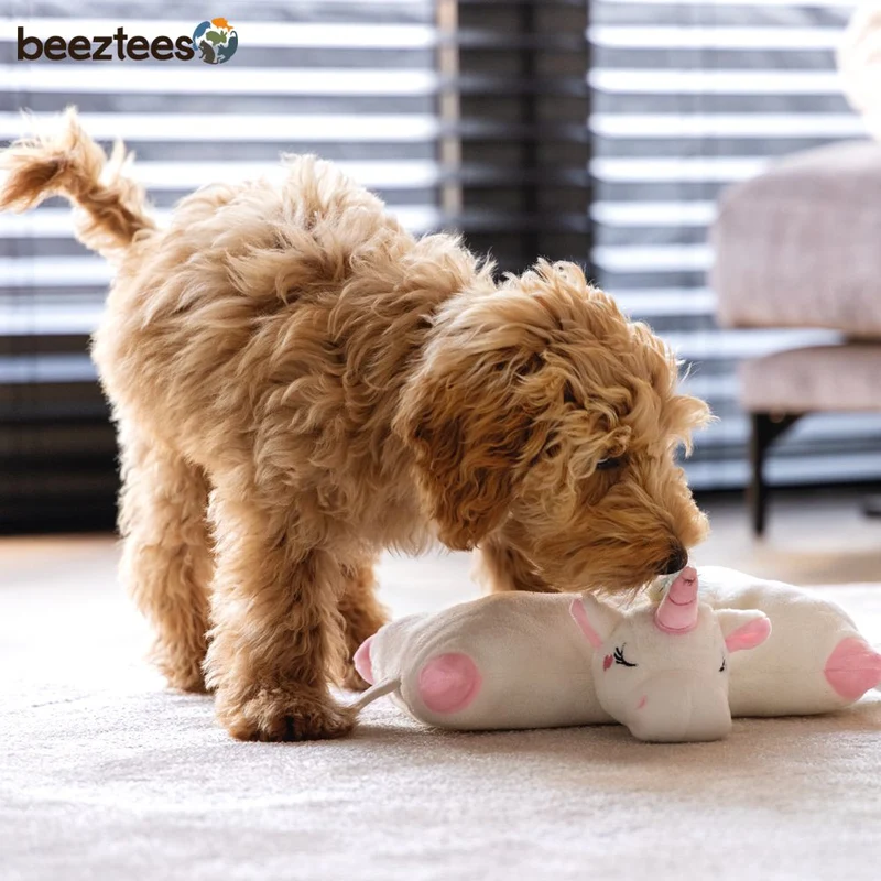 Beeztees Plüsch-Welpenspielzeug - EINHORN MON - wärmendes Puppy Plüschspielzeug
