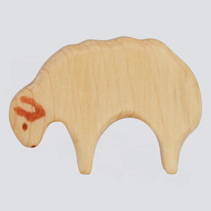 Holzfigur Schaf grasend