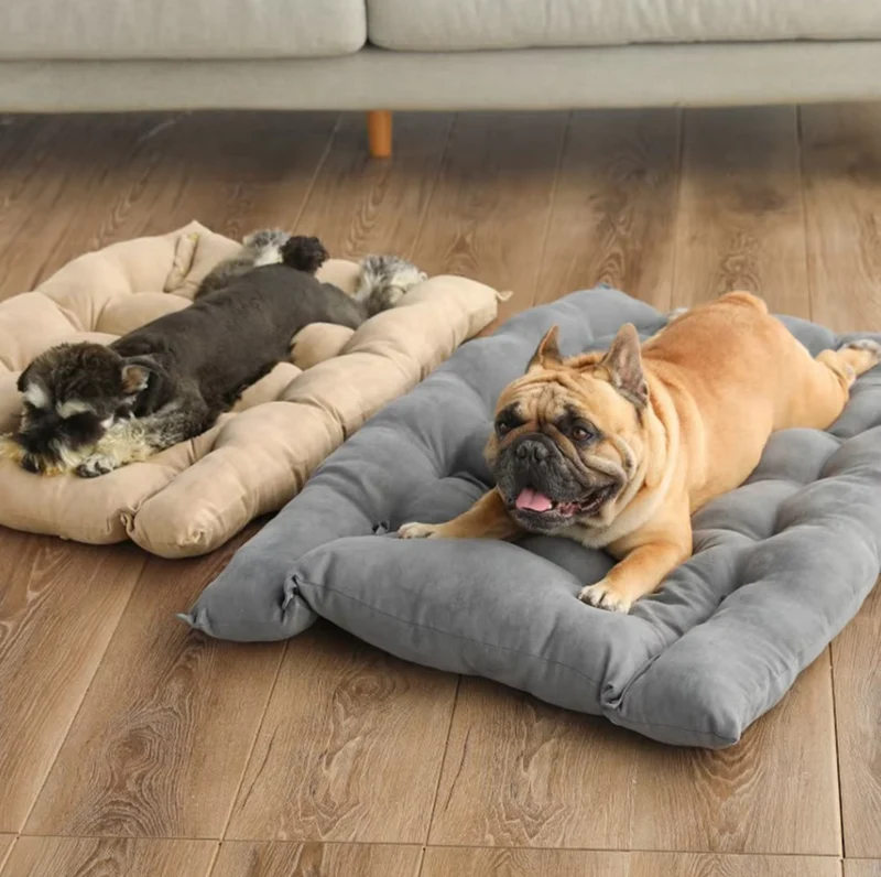 Kuscheliges Hundebett mit Kissen – Weiches Waschbares Haustierbett für Hunde Katzen