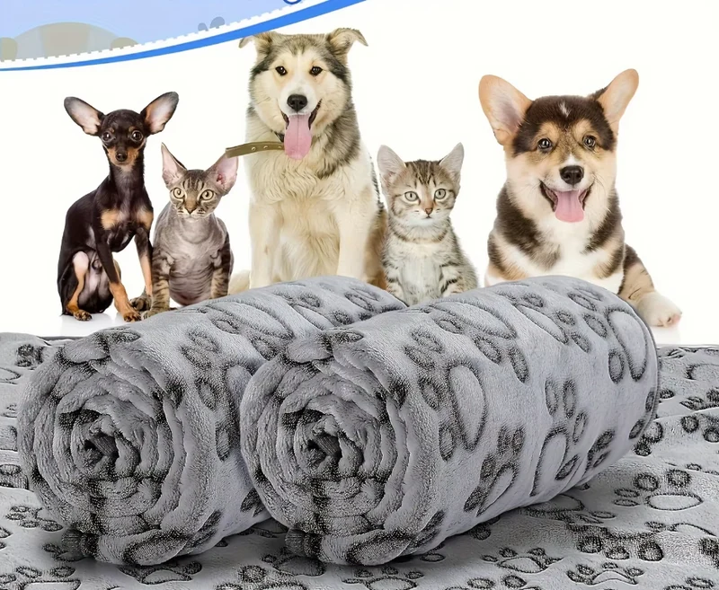 Kuschelige Hundedecke Für Sofa Bett – Weiche Haustierdecke Mit Pfotenmuster