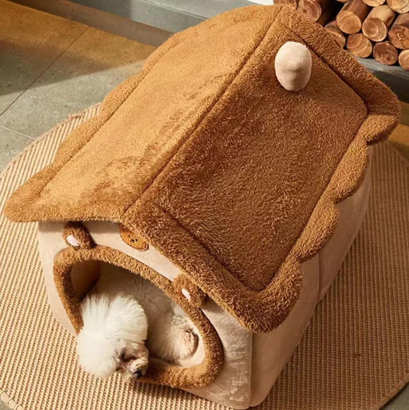 Gemütliches Haustierhaus – Weiches Wärmendes Katzen- und Hundebett mit Kuscheligem Design