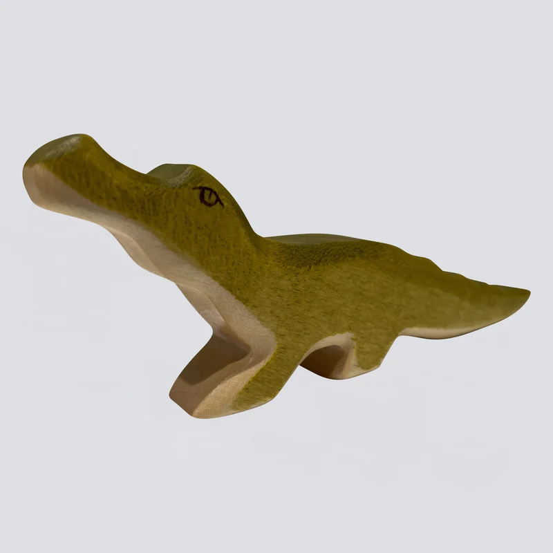 Holzwald Holzfigur Krokodil klein