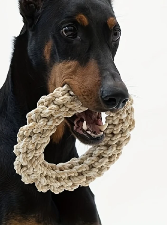 Robuster Kauring Für Hunde – Natürliches Seilspielzeug Für Gesundes Zahnfleisch