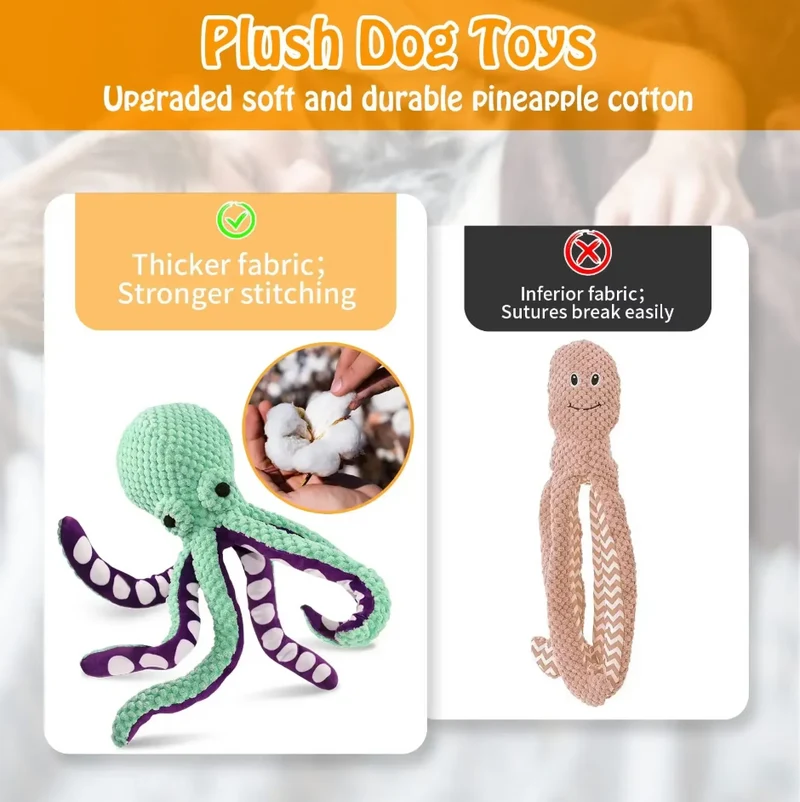 Quietscher-Oktopus – Robustes Kauspielzeug Für Hunde