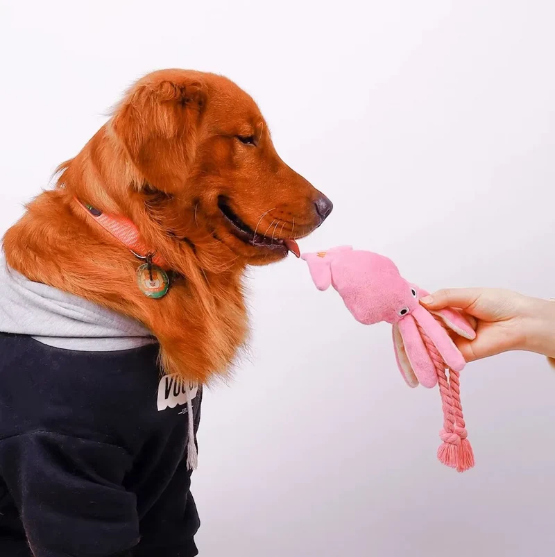 Plüsch-tintenfisch – Interaktives Kauspielzeug Für Hunde