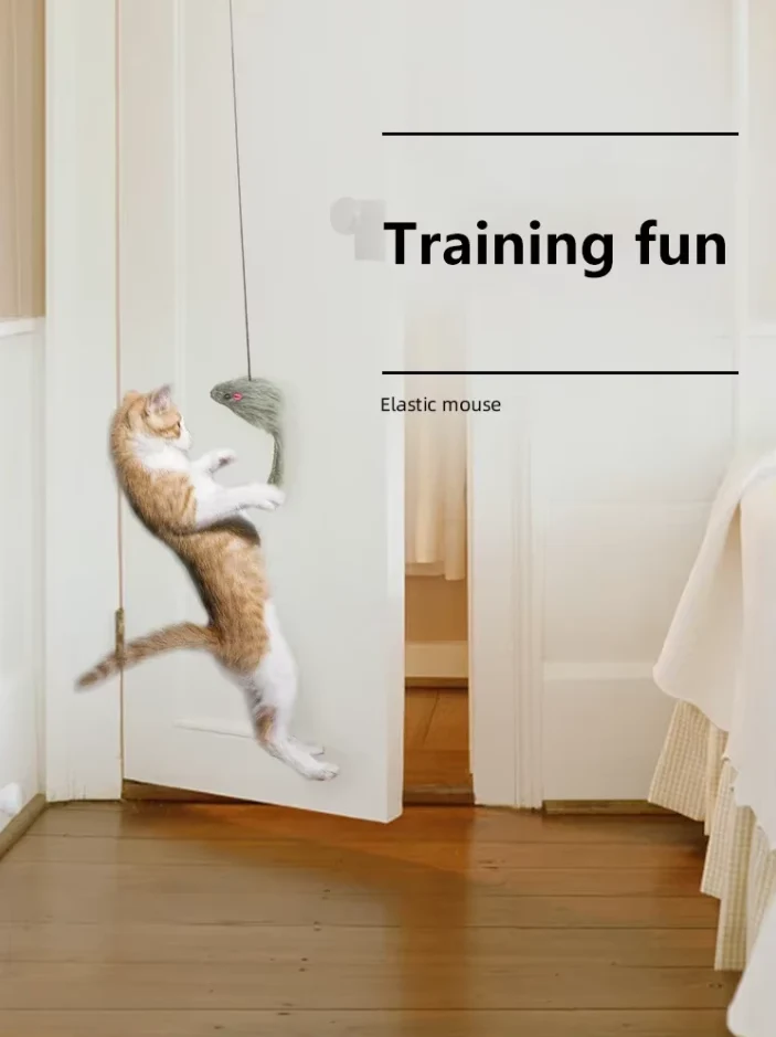 Interaktives Tür-spielzeug – Springende Maus Für Aktive Katzen