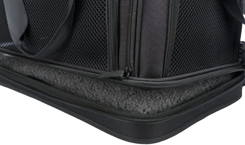Schwarze Flugzeugtasche Plane für Hunde und Katzen, eckige Form mit Trolley-Schlaufe
